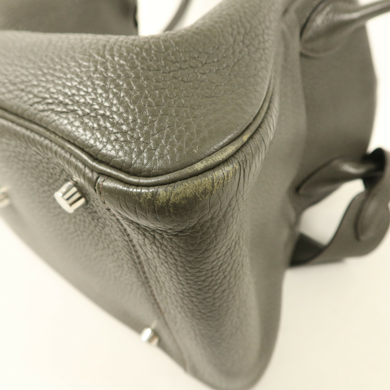 HERMES Clemence皮革Lindy 34銀扣手挽肩背兩用袋-11