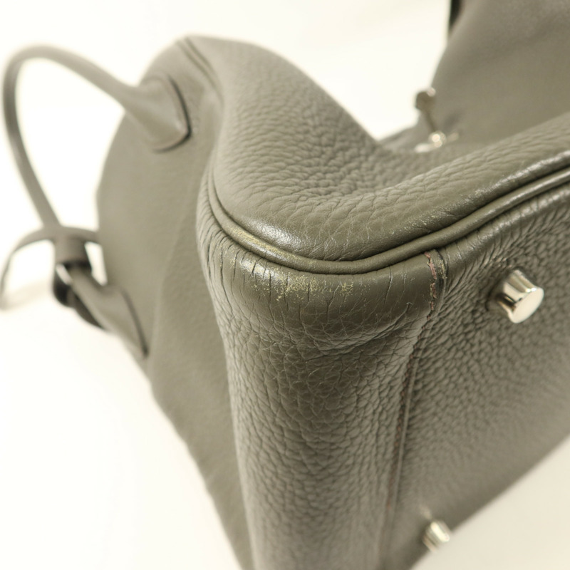 HERMES Clemence皮革Lindy 34銀扣手挽肩背兩用袋-12