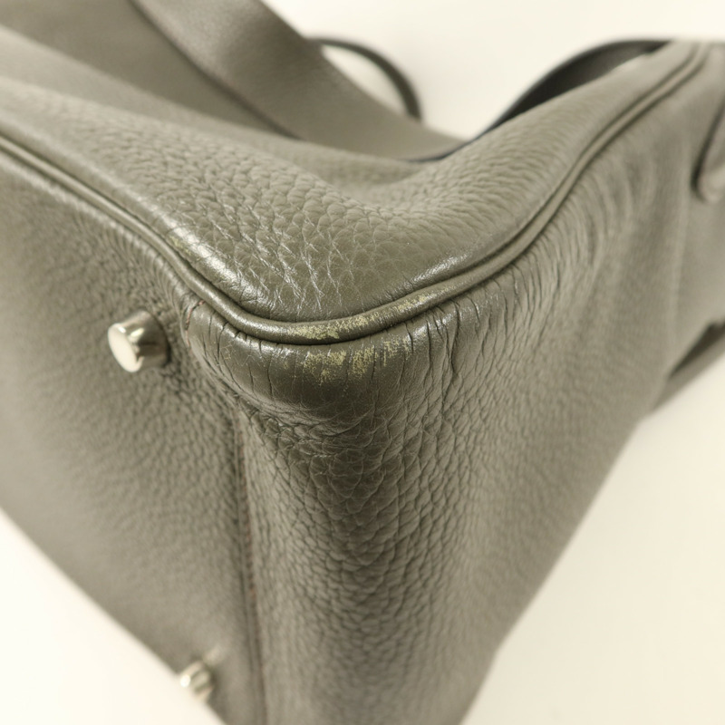 HERMES Clemence皮革Lindy 34銀扣手挽肩背兩用袋-13