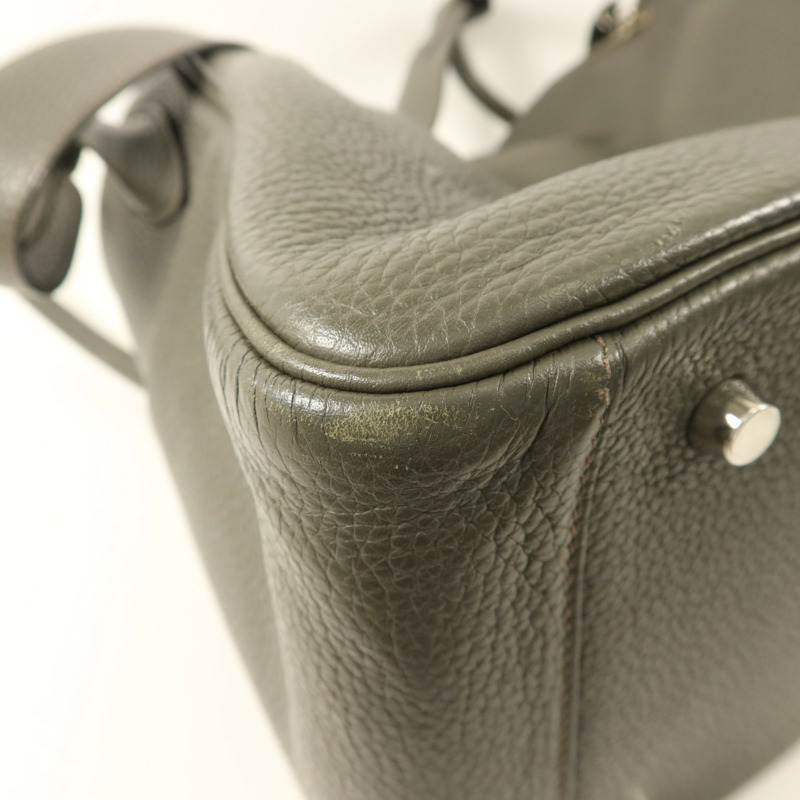 HERMES Clemence皮革Lindy 34銀扣手挽肩背兩用袋-14