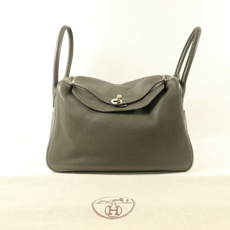 HERMES Clemence皮革Lindy 34銀扣手挽肩背兩用袋-21