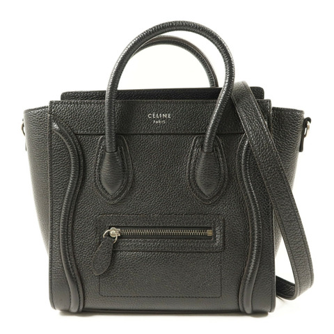 CELINE 牛皮皮革Nano Luggage銀扣手挽肩背兩用袋
