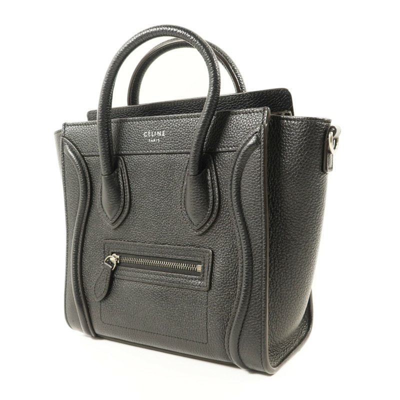 CELINE 牛皮皮革Nano Luggage銀扣手挽肩背兩用袋-2