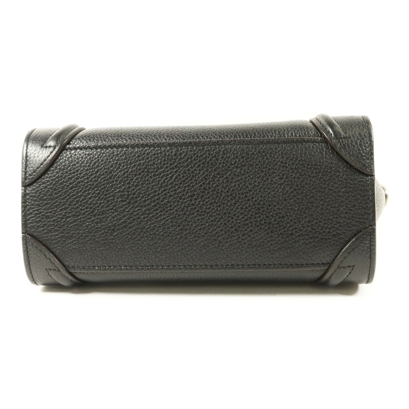 CELINE 牛皮皮革Nano Luggage銀扣手挽肩背兩用袋-3