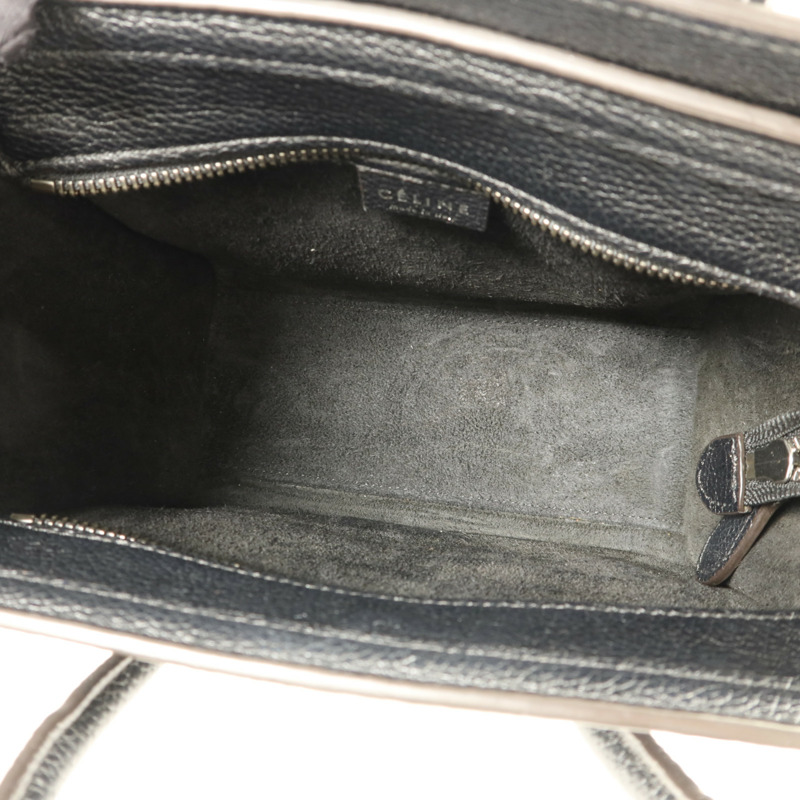 CELINE 牛皮皮革Nano Luggage銀扣手挽肩背兩用袋-5