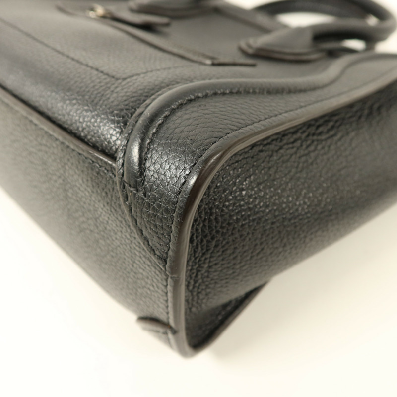CELINE 牛皮皮革Nano Luggage銀扣手挽肩背兩用袋-10