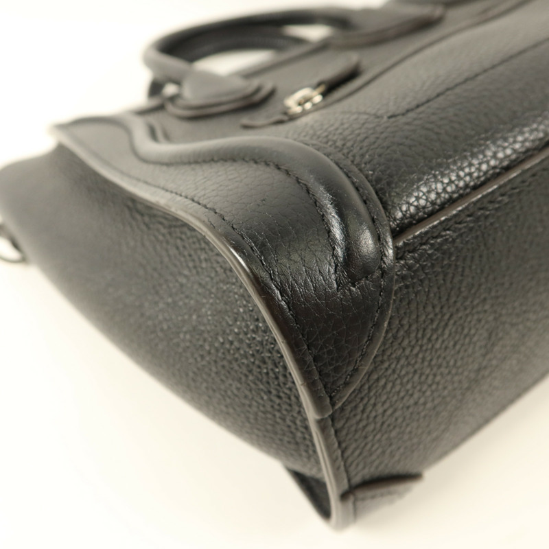 CELINE 牛皮皮革Nano Luggage銀扣手挽肩背兩用袋-11
