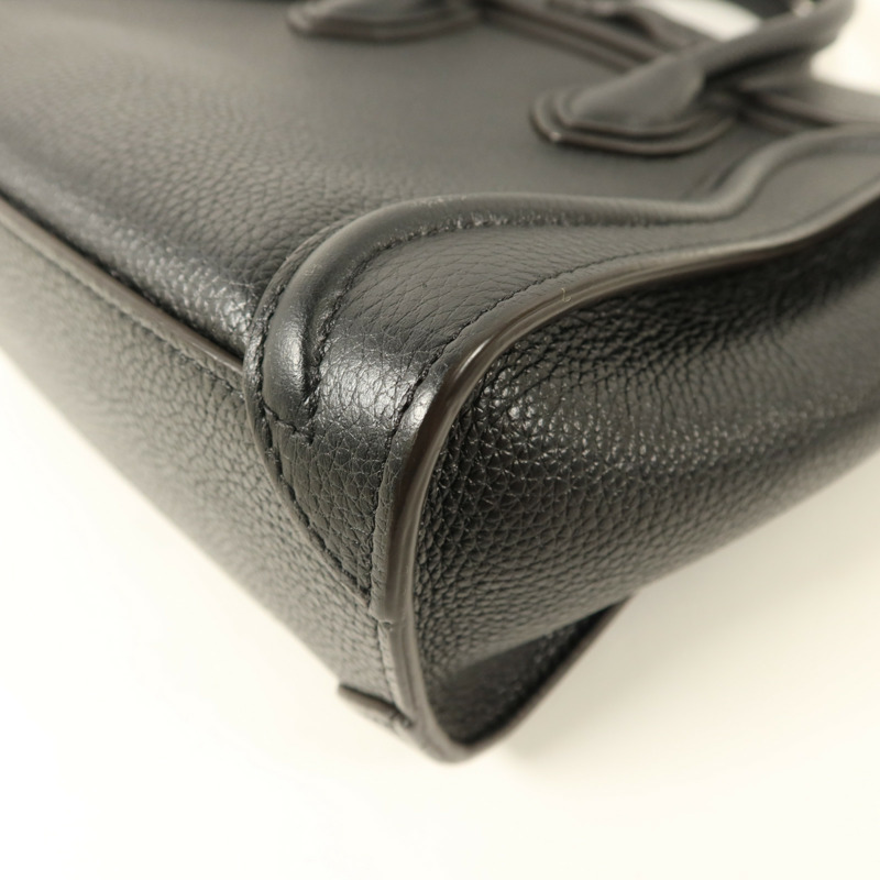 CELINE 牛皮皮革Nano Luggage銀扣手挽肩背兩用袋-12