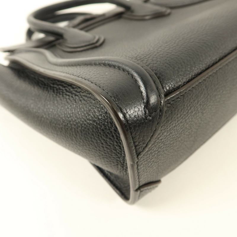 CELINE 牛皮皮革Nano Luggage銀扣手挽肩背兩用袋-13