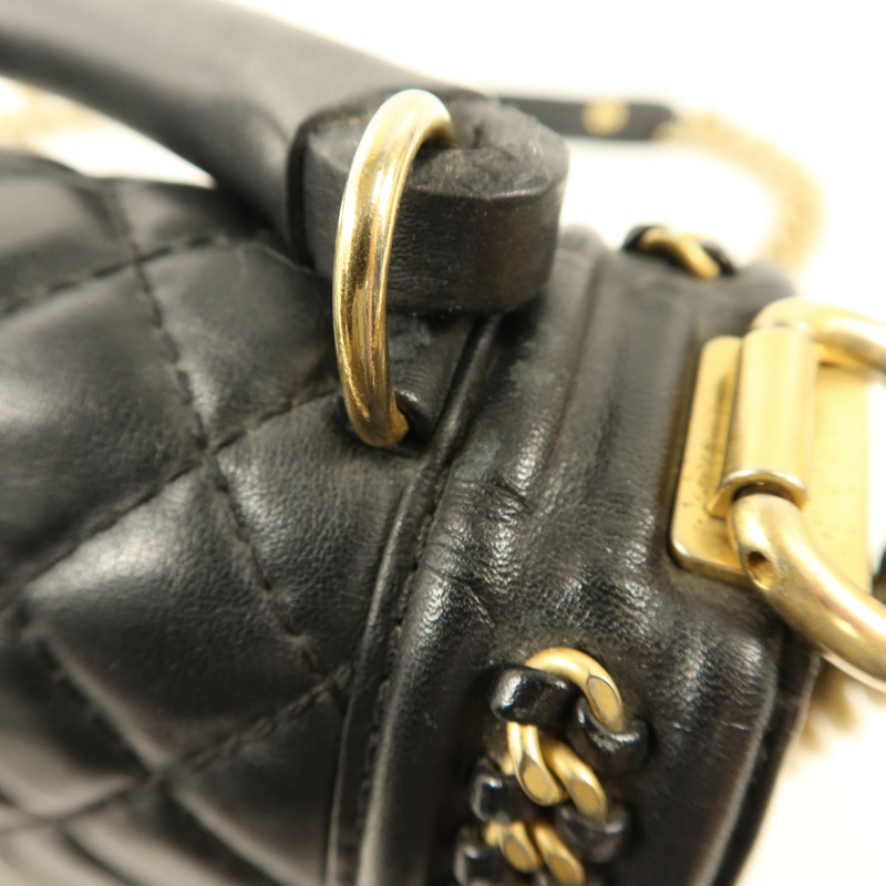 CHANEL 牛皮皮革Boy 25金扣鏈帶手挽肩背兩用袋-18