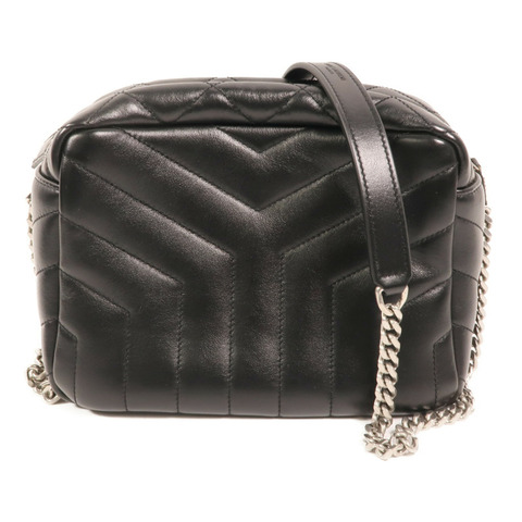 SAINT LAURENT 牛皮皮革Loulou Bag銀扣鏈帶肩背袋