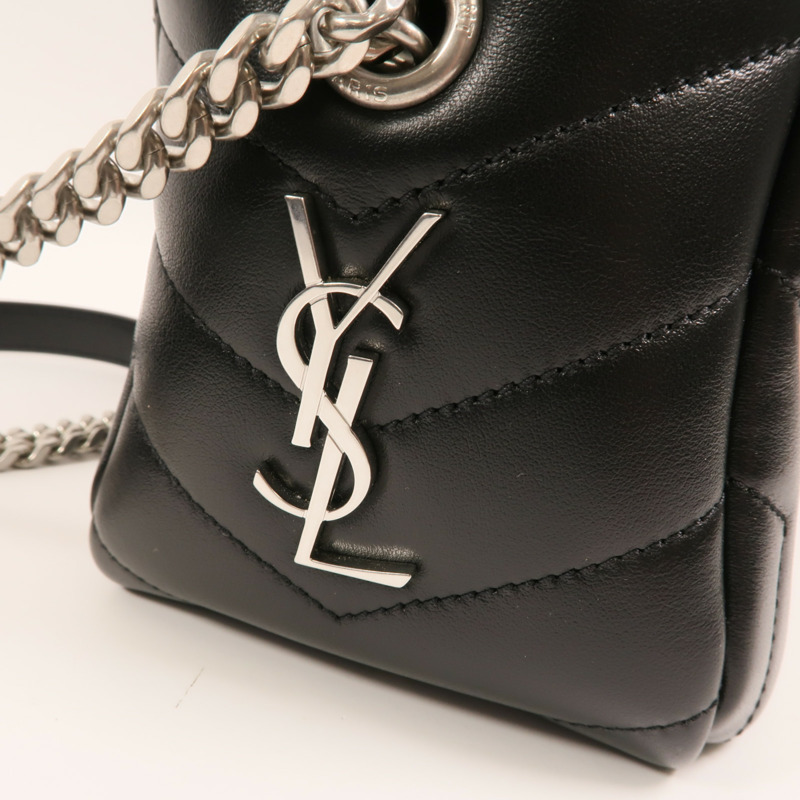SAINT LAURENT 牛皮皮革Loulou Bag銀扣鏈帶肩背袋-13