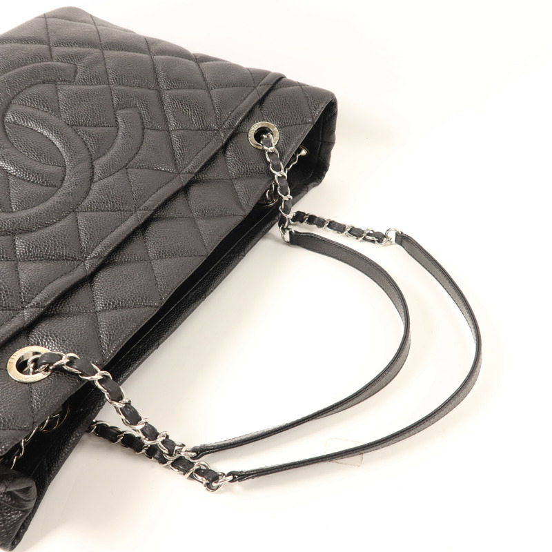 CHANEL 牛皮皮革Tote Bag銀扣鏈帶手挽袋-4