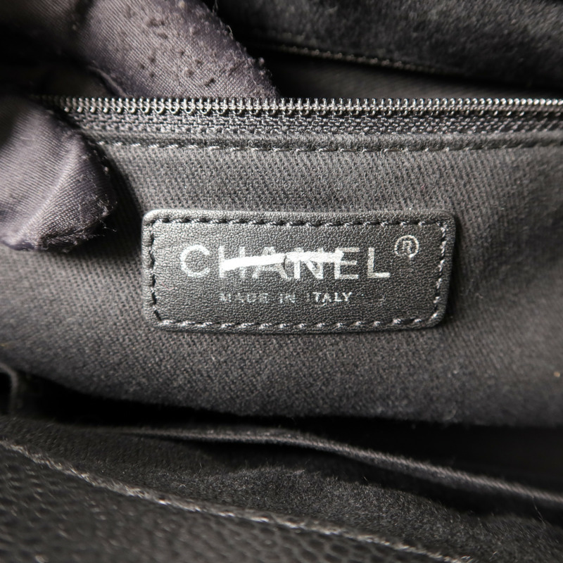 CHANEL 牛皮皮革Tote Bag銀扣鏈帶手挽袋-6