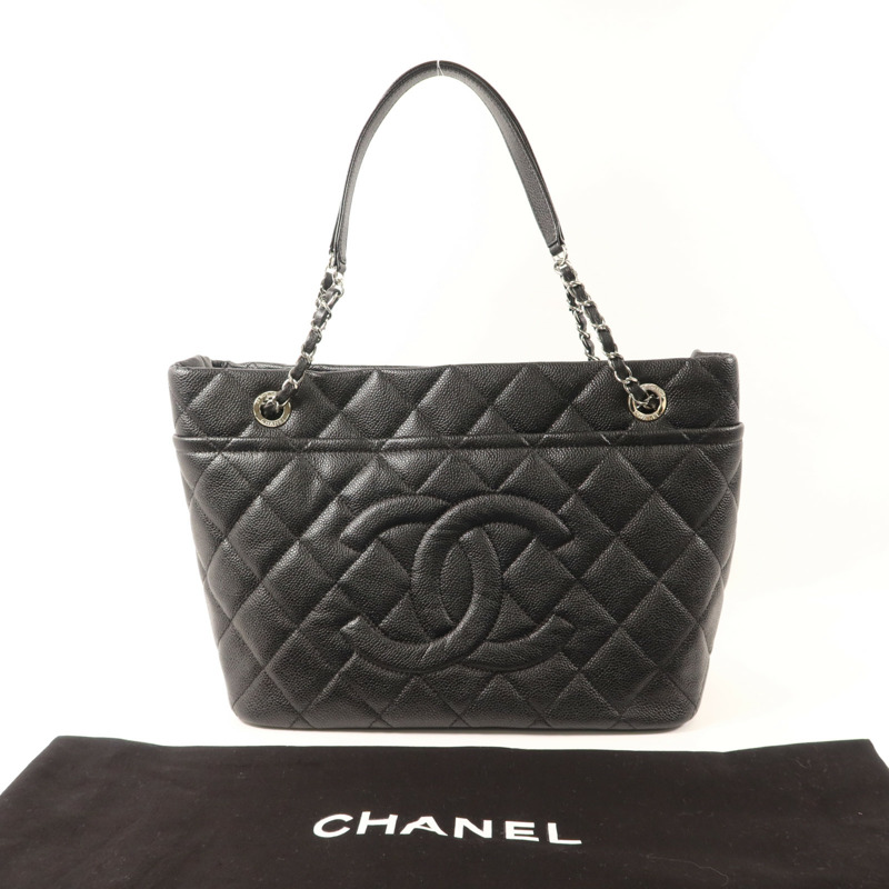 CHANEL 牛皮皮革Tote Bag銀扣鏈帶手挽袋-18