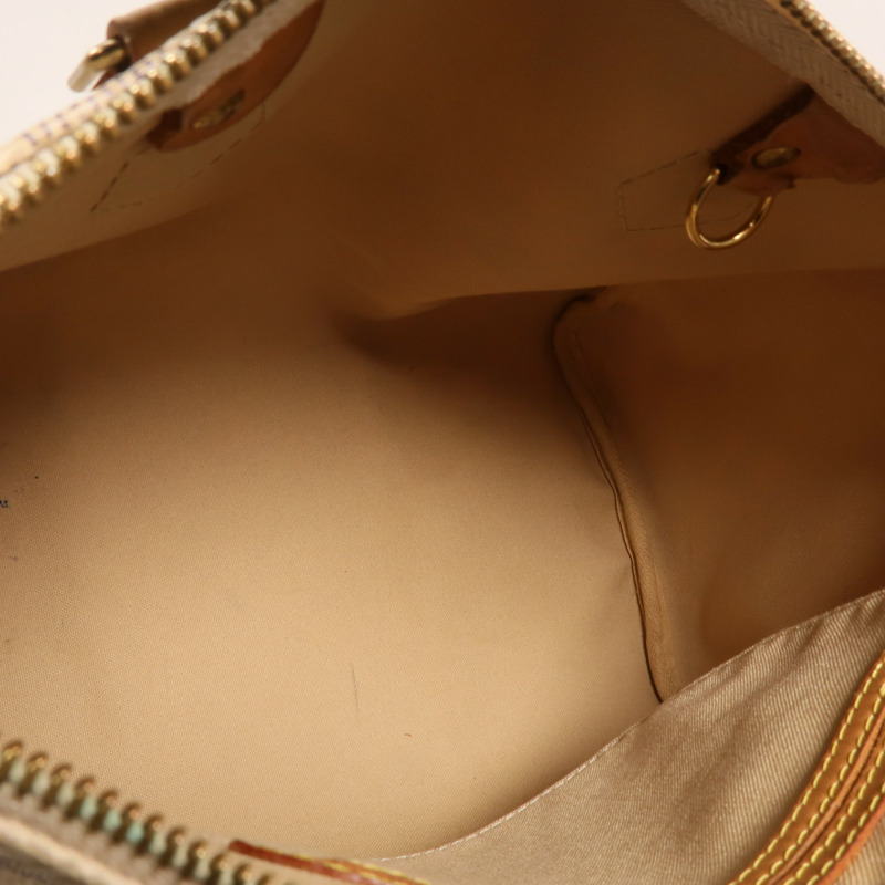 LOUIS VUITTON Damier Azur Speedy 30金扣手挽袋白色-4