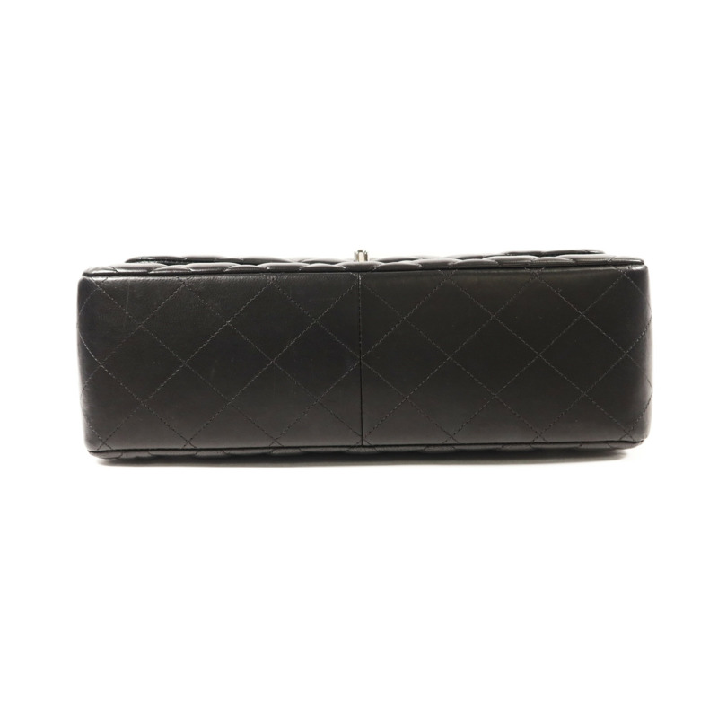 CHANEL 羊皮皮革Large Classic銀扣鏈帶肩背袋-3