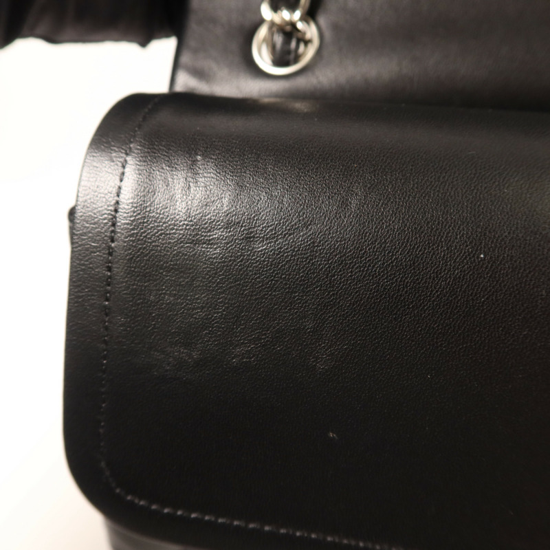 CHANEL 羊皮皮革Large Classic銀扣鏈帶肩背袋-18