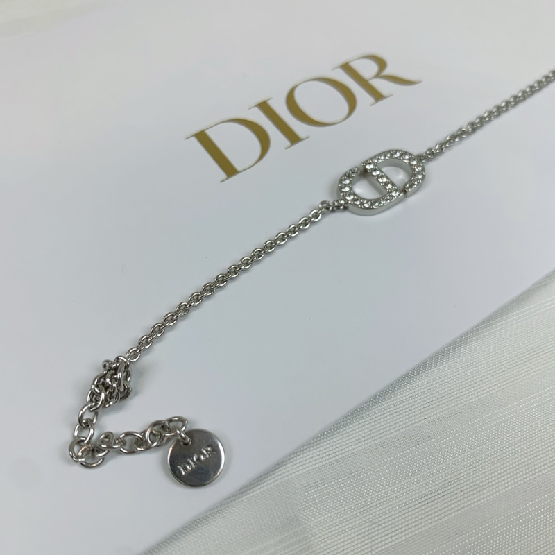 Dior 手鏈 簡潔大方時尚 銀色與簡單鑽-0