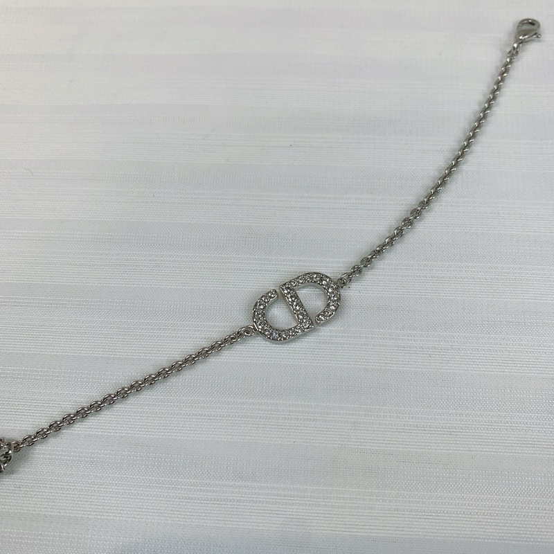 Dior 手鏈 簡潔大方時尚 銀色與簡單鑽-3