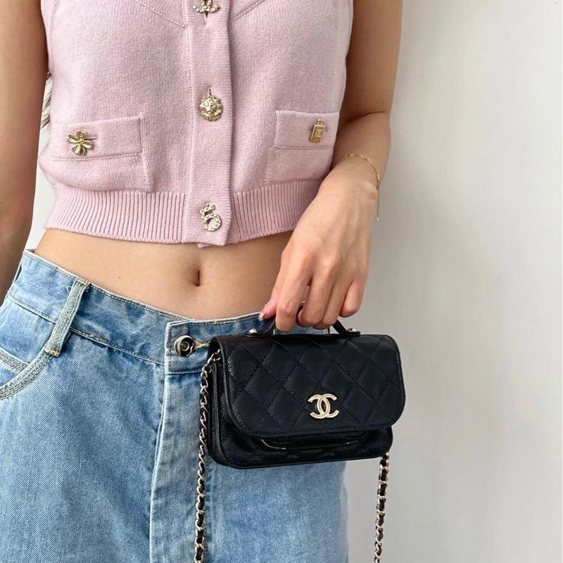 #98新 Chanel 22b mini郵差包 市場稀有！-1