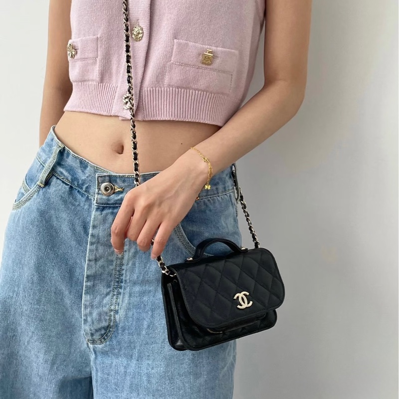 #98新 Chanel 22b mini郵差包 市場稀有！-2