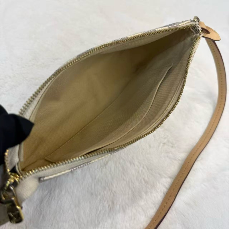 LV/路易威登 麻將包 Damier Azu帆布 白棋盤格腋下包-1