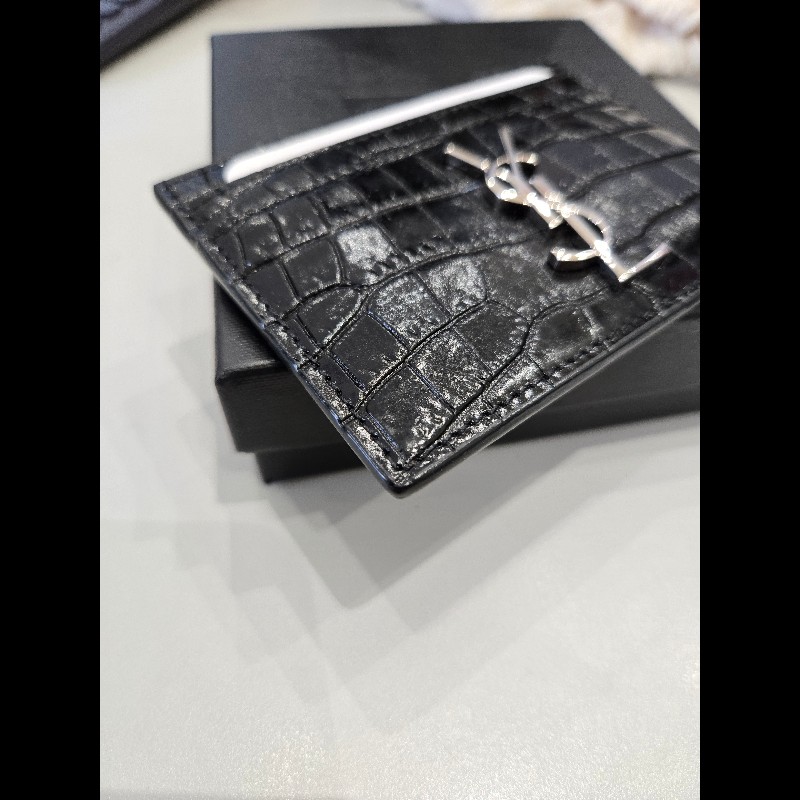 YSL Saint Laurent 鱷魚壓紋 卡夾-1