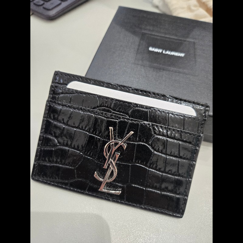 YSL Saint Laurent 鱷魚壓紋 卡夾-3