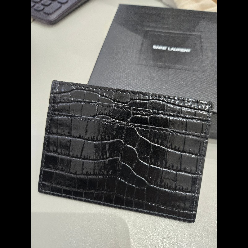 YSL Saint Laurent 鱷魚壓紋 卡夾-6