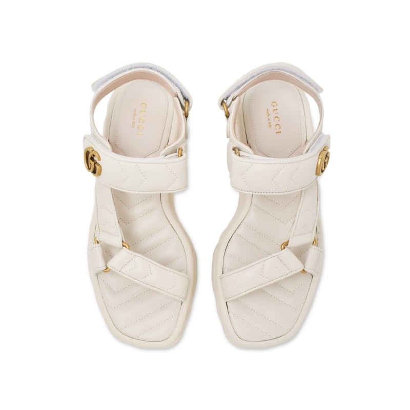 Gucci GG 白色皮革涼鞋 春夏季女鞋 37 碼-1