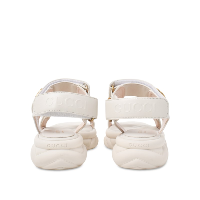 Gucci GG 白色皮革涼鞋 春夏季女鞋 37 碼-3