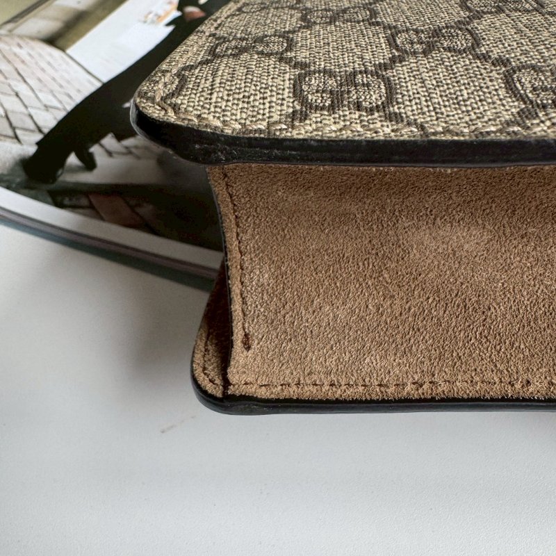 ✨經典款必買 GUCCI 烏木色咖色酒神包-9