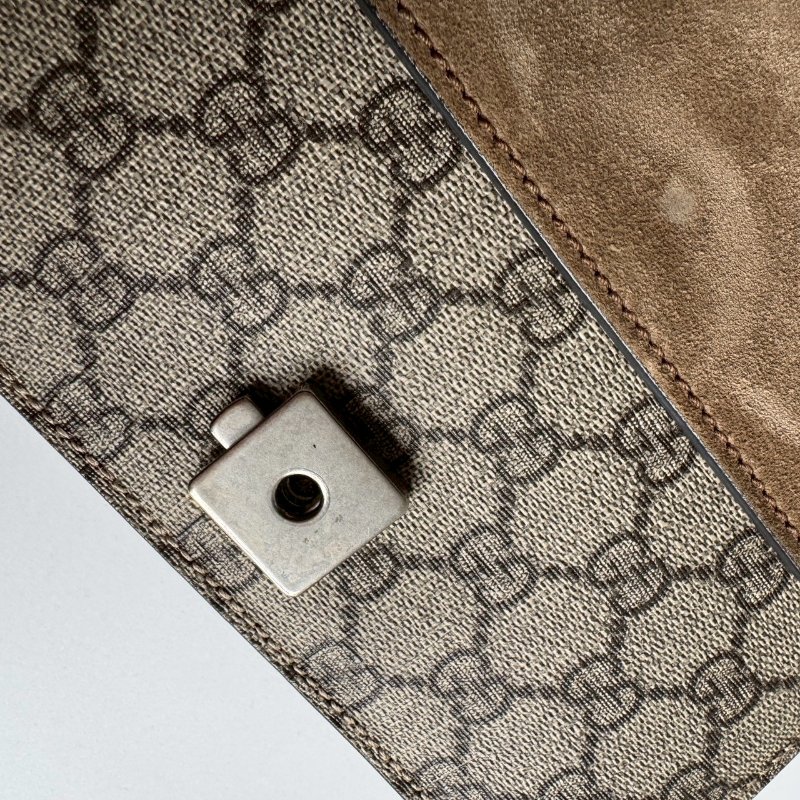 ✨經典款必買 GUCCI 烏木色咖色酒神包-13