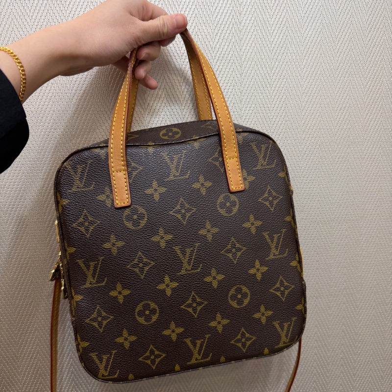 LV 原花Spontini金釦手提斜背豆腐包M47500-0
