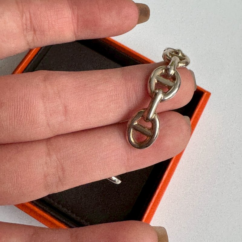 😍手上缺這個 Hermes 純銀豬鼻子調節手環-2