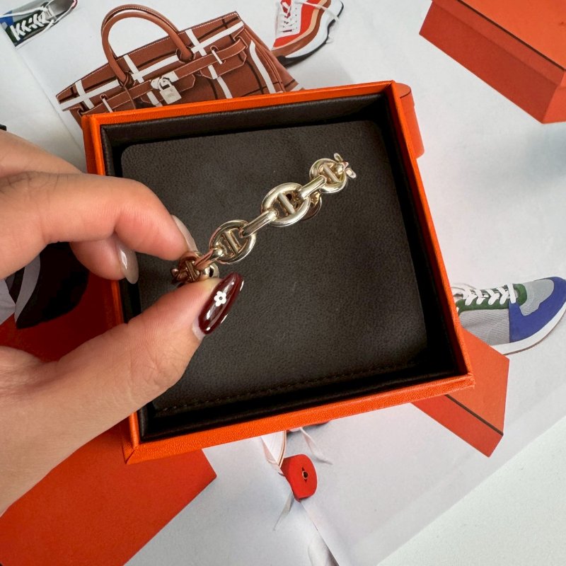 😍手上缺這個 Hermes 純銀豬鼻子調節手環-8