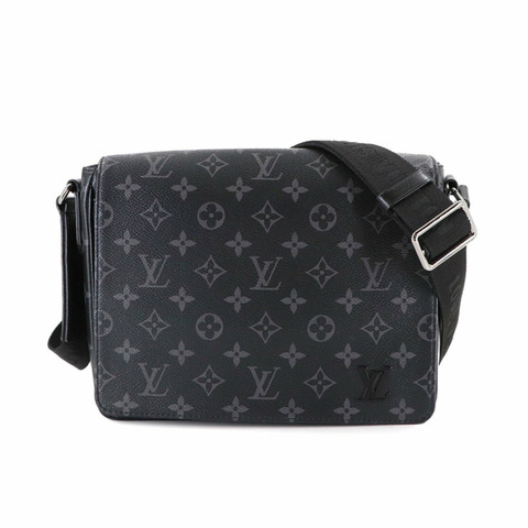 路易威登 (Louis Vuitton) Monogram Eclipse District PM NV3 黑色肩背包 M46255 RFID