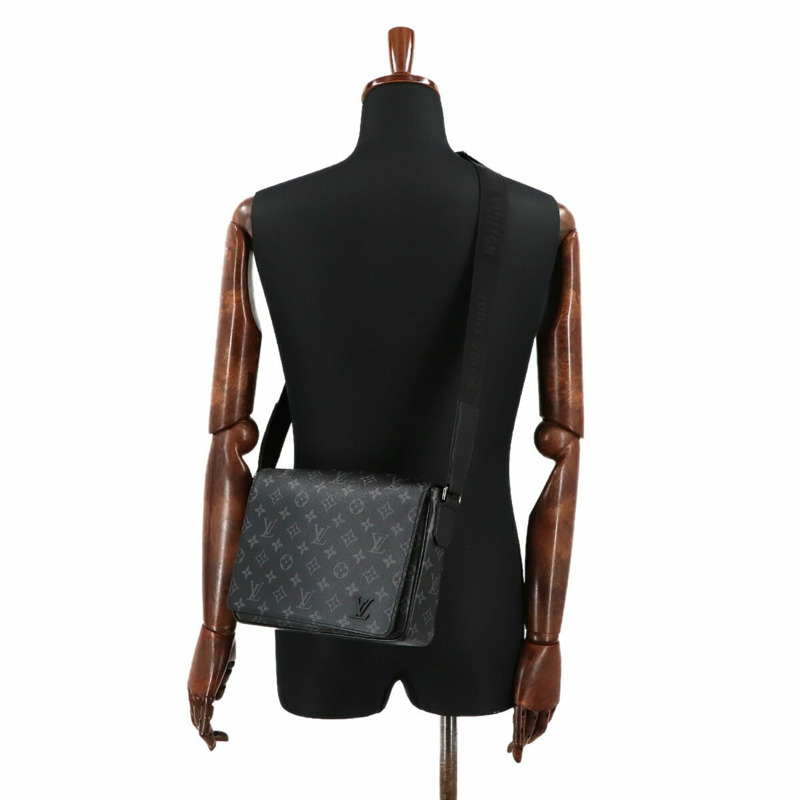 路易威登 (Louis Vuitton) Monogram Eclipse District PM NV3 黑色肩背包 M46255 RFID-9