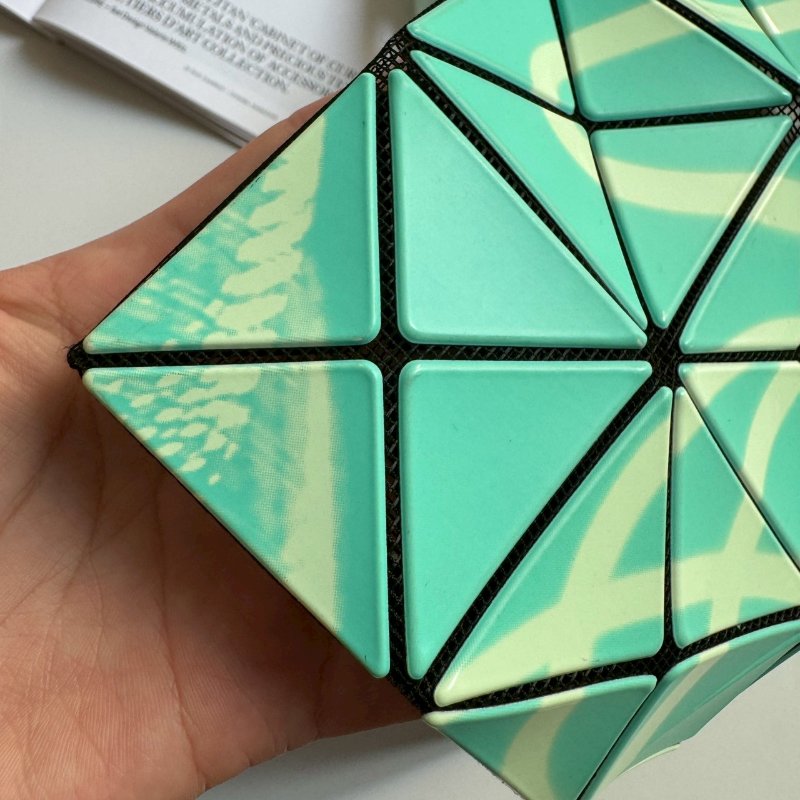 🥰外出隨手帶 Issey Miyake BAO BAO Tiffany綠藍幾何圖6x6手提包-2