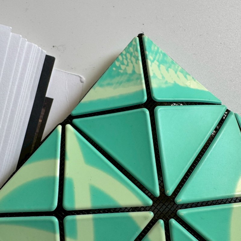 🥰外出隨手帶 Issey Miyake BAO BAO Tiffany綠藍幾何圖6x6手提包-8