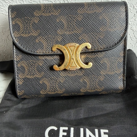 Celine 老花凱旋門三折短夾