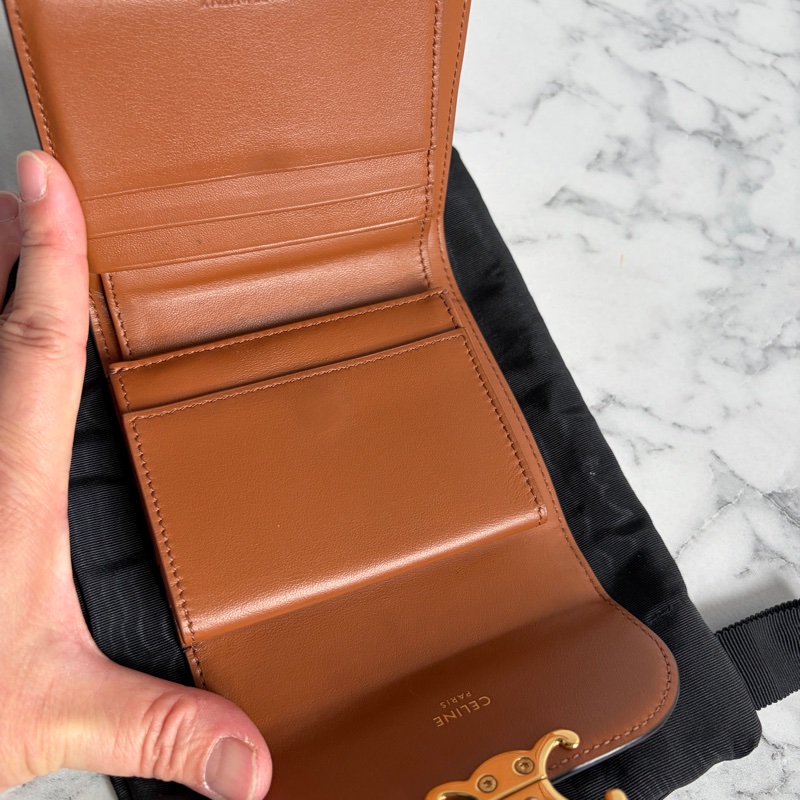 Celine 老花凱旋門三折短夾-6