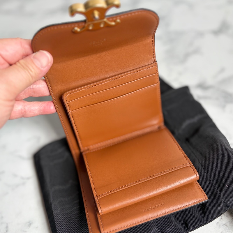 Celine 老花凱旋門三折短夾-9