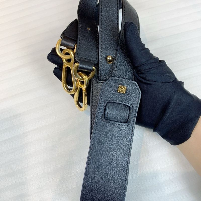 羅意威/Loewe  拼色袋 橙色配杏色 黑色肩帶 30*12*17-7