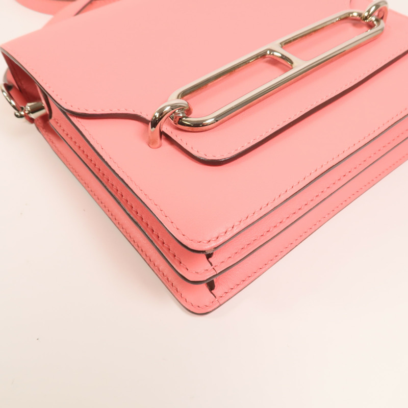 HERMES Evercolor皮革Mini Roulis銀扣肩背袋-9