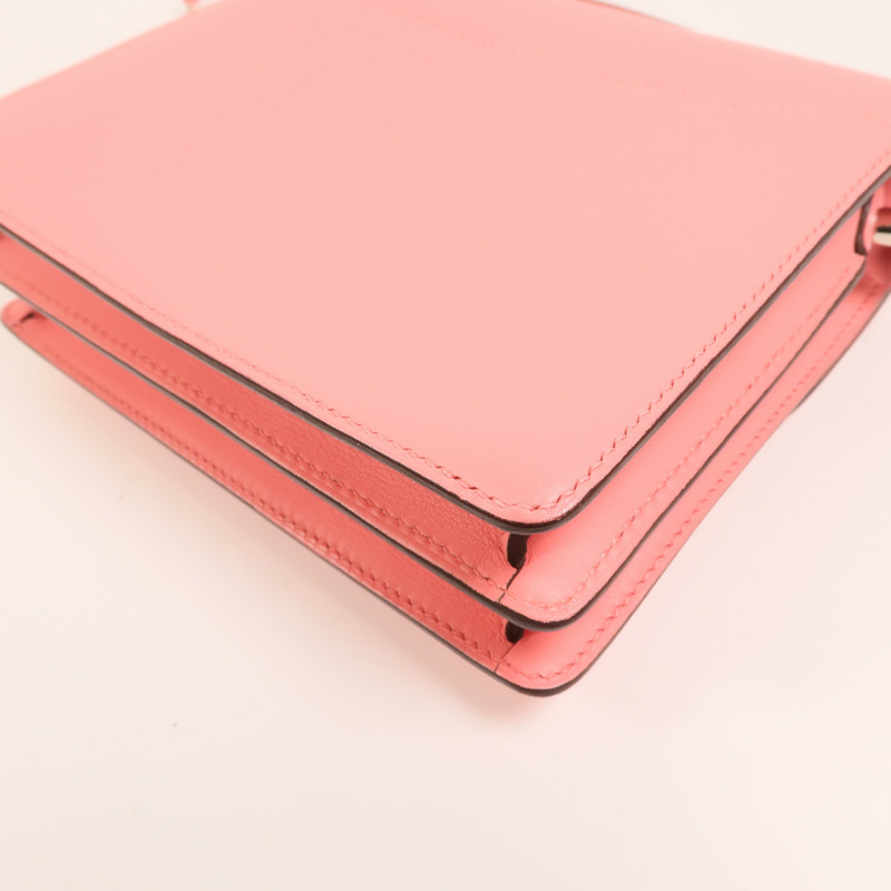 HERMES Evercolor皮革Mini Roulis銀扣肩背袋-10