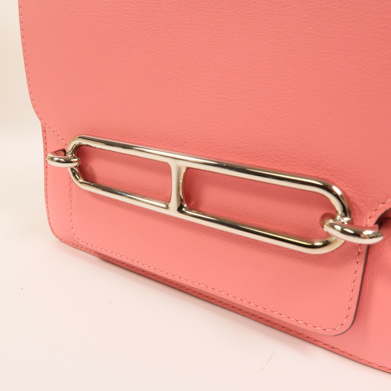 HERMES Evercolor皮革Mini Roulis銀扣肩背袋-12