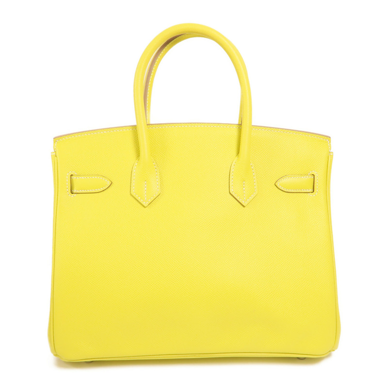HERMES Epsom皮革Birkin30銀扣手挽袋Lime-1