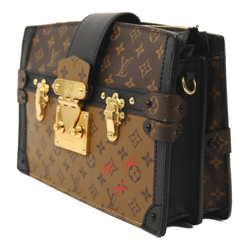 LOUIS VUITTON Monogram Reverse Trunk Clutch金扣鏈帶肩背袋-2